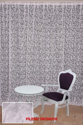 SULTAN 2 MODEL KIRIK BEYAZ RENK TEK KANAT PİLESİZ Fon Perde 300*260 cm - 2