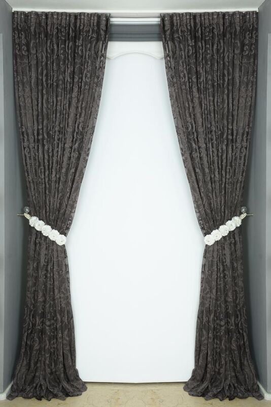 SULTAN 2 MODEL KOYU VİZON RENK TEK KANAT Hazır dikilmiş Pileli Fon Perde 300*260 cm - 7