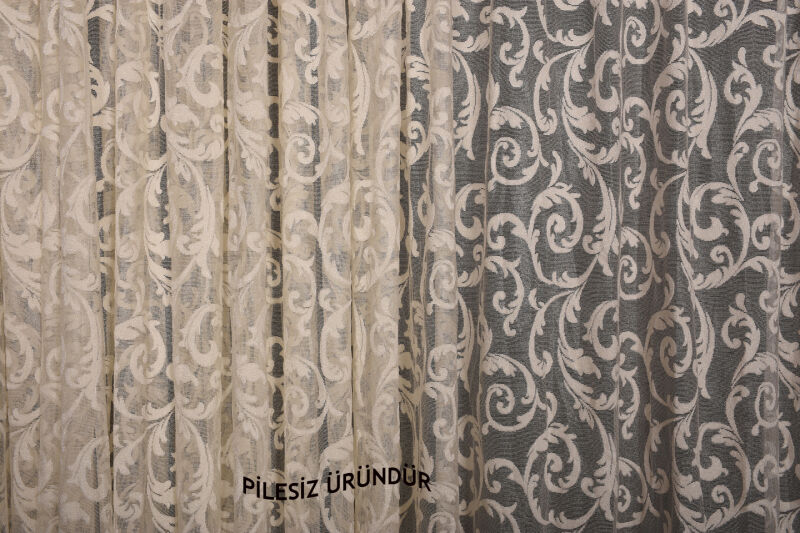 SULTAN 2 MODEL KREM RENK PİLESİZ TEK KANAT Fon Perde 300*260 cm - 1