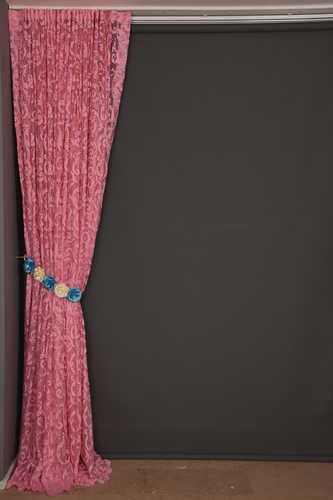 SULTAN 2 MODEL PEMBE RENK TEK KANAT Hazır dikilmiş Pileli Fon Perde 300*260 cm - 6