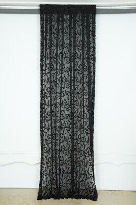 SULTAN 2 MODEL SİYAH RENK TEK KANAT Hazır dikilmiş Pileli Fon Perde 75*260 cm - 1