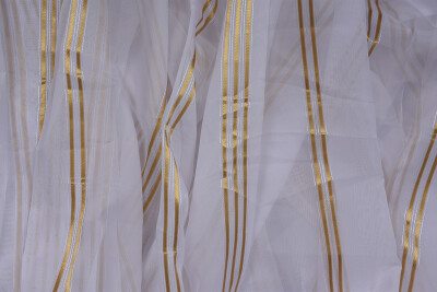 TERGAL 1120 MODEL BEYAZ RENK TEK KANAT Hazır dikilmiş Pileli Fon Perde 300*260 cm - 8