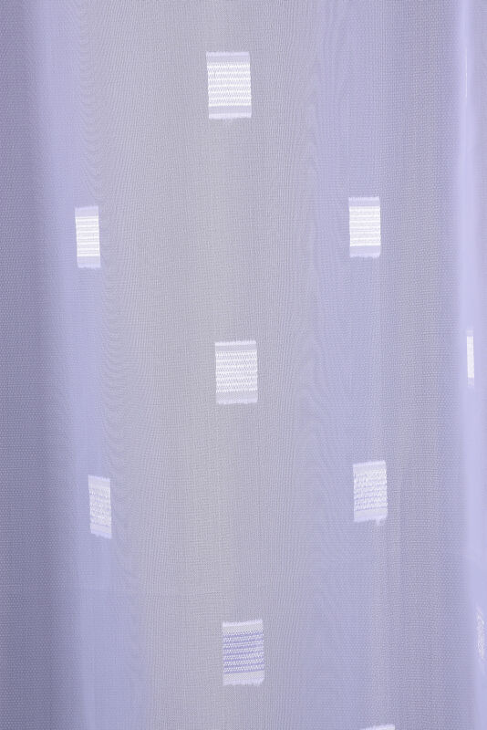 TERGAL BEYAZ KARELİ KIRIK BEYAZ RENK TEK KANAT Hazır Dikilmiş Pileli Fon Perde 300*260 Cm - 4