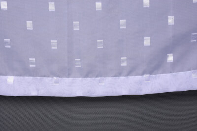 TERGAL BEYAZ KARELİ KIRIK BEYAZ RENK TEK KANAT Hazır Dikilmiş Pileli Fon Perde 300*260 Cm - 6