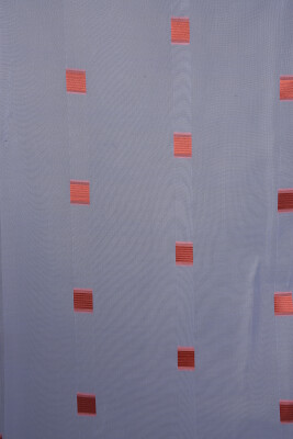 TERGAL KARELİ KIRMIZI RENK TEK KANAT Hazır Dikilmiş Pileli Fon Perde 300*260 Cm - 8