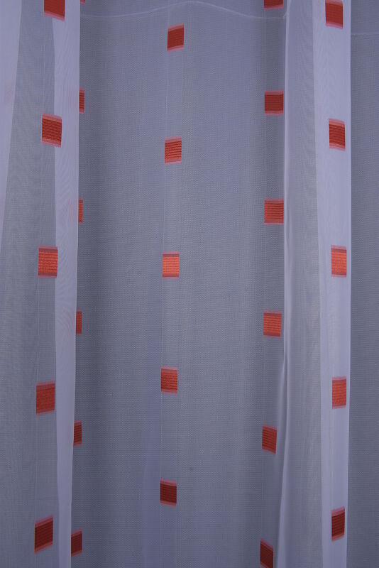 TERGAL KARELİ KIRMIZI RENK TEK KANAT Hazır Dikilmiş Pileli Fon Perde 300*260 Cm - 2