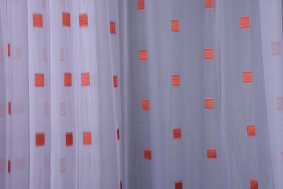 TERGAL KARELİ KIRMIZI RENK TEK KANAT Hazır Dikilmiş Pileli Fon Perde 300*260 Cm - 4