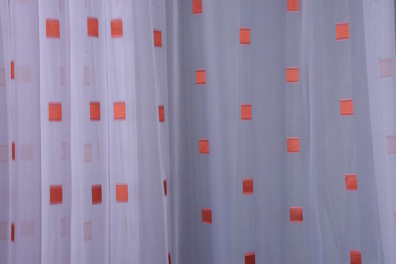 TERGAL KARELİ KIRMIZI RENK TEK KANAT Hazır Dikilmiş Pileli Fon Perde 300*260 Cm - 4