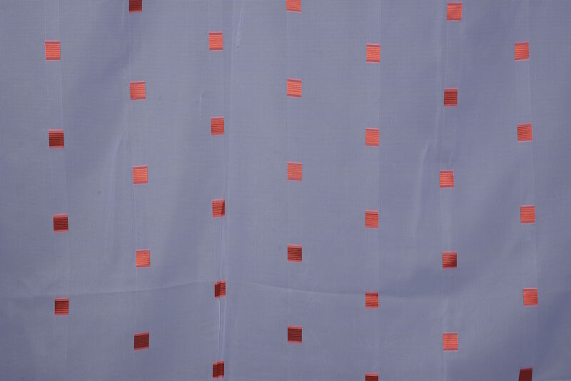 TERGAL KARELİ KIRMIZI RENK TEK KANAT Hazır Dikilmiş Pileli Fon Perde 300*260 Cm - 6