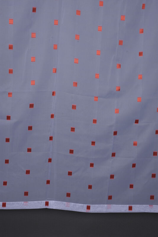 TERGAL KARELİ KIRMIZI RENK TEK KANAT Hazır Dikilmiş Pileli Fon Perde 300*260 Cm - 7