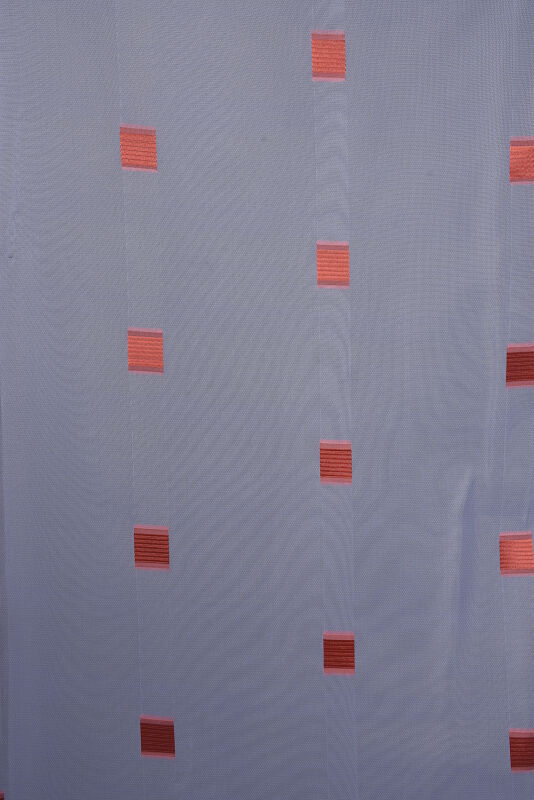 TERGAL KARELİ KIRMIZI RENK TEK KANAT Hazır Dikilmiş Pileli Fon Perde 300*260 Cm - 8