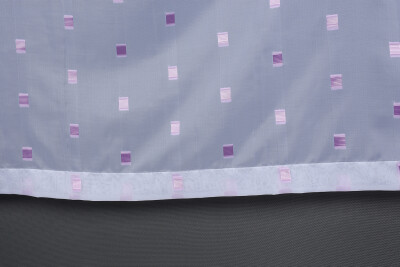 TERGAL KARELİ LİLA RENK TEK KANAT Hazır dikilmiş Pileli Fon Perde 300*260 cm - 4