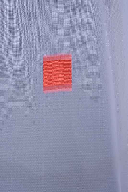 TERGAL KIRMIZI-BEYAZ KARELİ BEYAZ RENK TEK KANAT Hazır Dikilmiş Pileli Fon Perde 300*260 Cm - 4