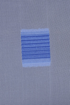 TERGAL MAVİ KARELİ BEYAZ RENK TEK KANAT Hazır Dikilmiş Pileli Fon Perde 300*260 Cm - 5