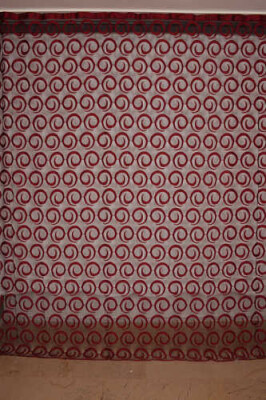 VAKKO ÇİFT RENK KIRMIZI İP PERDE HAZIR DÜĞMELERİ DİKİLMİŞ İP PERDE 300*250 cm - 1