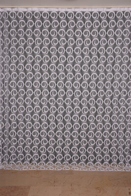 VAKKO MODEL BEYAZ RENK İP PERDE HAZIR DÜĞMELERİ DİKİLMİŞ İP PERDE 300*270 cm - 1