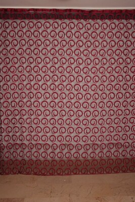 VAKKO MODEL BORDO RENK İP PERDE HAZIR DÜĞMELERİ DİKİLMİŞ İP PERDE 300*270 cm - 1