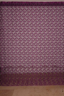 VAKKO MODEL MOR RENK İP PERDE HAZIR DÜĞMELERİ DİKİLMİŞ İP PERDE 300*270 cm - 2