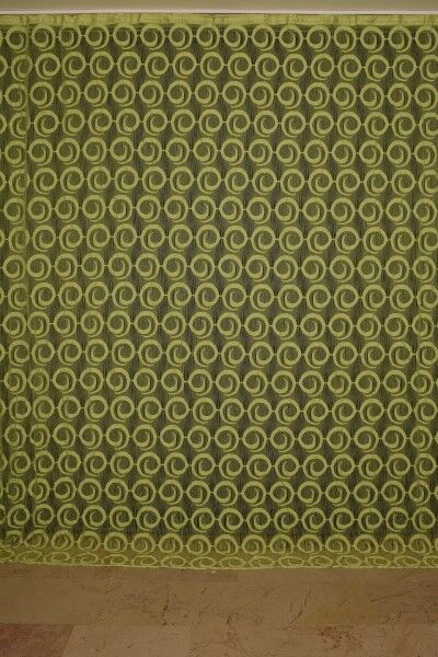 VAKKO MODEL YEŞİL RENK İP PERDE HAZIR DÜĞMELERİ DİKİLMİŞ İP PERDE 300*270 cm - 2