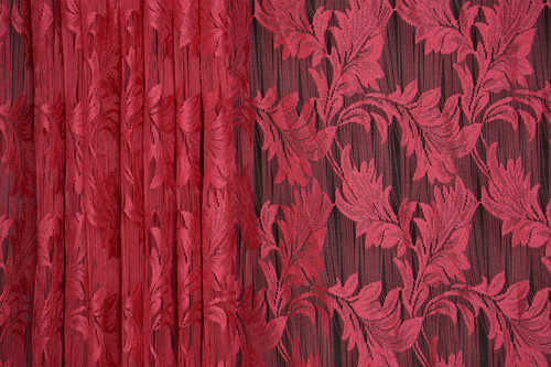 YAPRAK MODEL FUŞYA RENK İP PERDE HAZIR DÜĞMELERİ DİKİLMİŞ İP PERDE 300*280 cm - 3