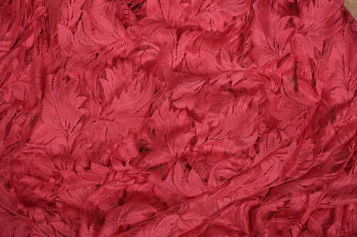 YAPRAK MODEL FUŞYA RENK İP PERDE HAZIR DÜĞMELERİ DİKİLMİŞ İP PERDE 300*280 cm - 4