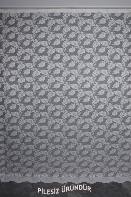 YAPRAK MODEL KREM RENK PİLESİZ TEK KANAT Fon Perde 300*260 cm - 3