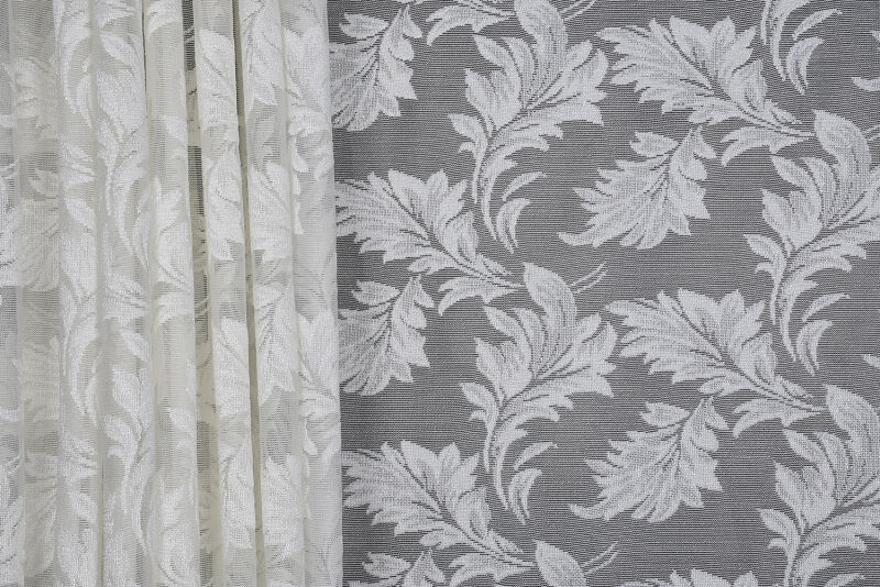 YAPRAK MODEL KREM RENK PİLESİZ TEK KANAT Fon Perde 300*260 cm - 6