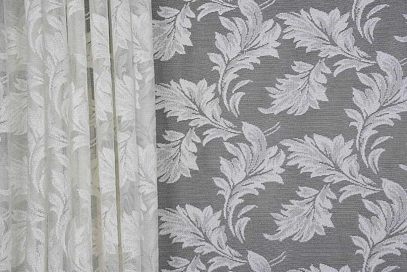 YAPRAK MODEL KREM RENK PİLESİZ TEK KANAT Fon Perde 300*260 cm - 6