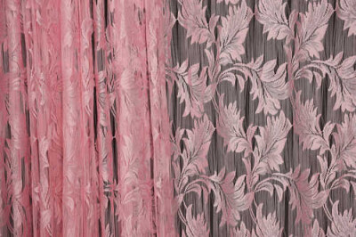 YAPRAK MODEL PEMBE RENK İP PERDE HAZIR DÜĞMELERİ DİKİLMİŞ İP PERDE 300*270 cm - 3