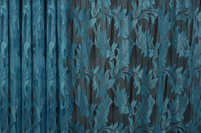 YAPRAK MODEL TURKUAZ RENK İP PERDE HAZIR DÜĞMELERİ DİKİLMİŞ İP PERDE 300*280 cm - 3