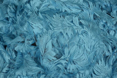 YAPRAK MODEL TURKUAZ RENK İP PERDE HAZIR DÜĞMELERİ DİKİLMİŞ İP PERDE 300*280 cm - 5