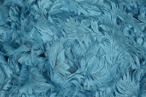 YAPRAK MODEL TURKUAZ RENK İP PERDE HAZIR DÜĞMELERİ DİKİLMİŞ İP PERDE 300*280 cm - 5