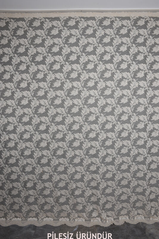 YAPRAK MODEL VİZON RENK PİLESİZ TEK KANAT Fon Perde 300*260 cm - 1