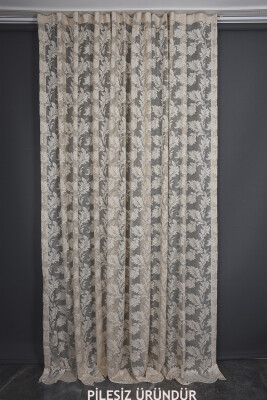 YAPRAK MODEL VİZON RENK PİLESİZ TEK KANAT Fon Perde 300*260 cm - 2