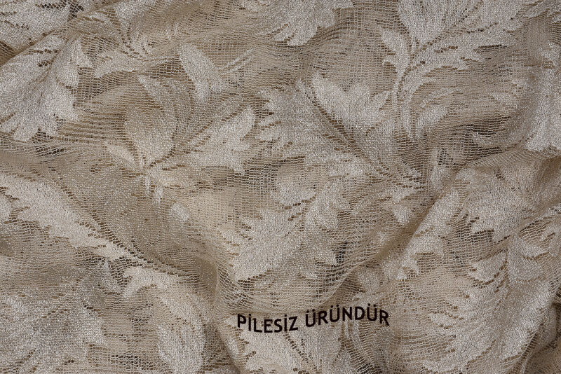 YAPRAK MODEL VİZON RENK PİLESİZ TEK KANAT Fon Perde 300*260 cm - 7